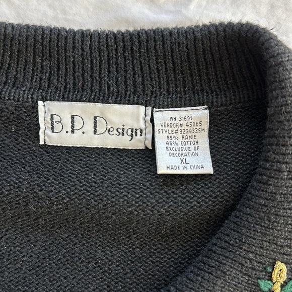 Vintage B.P. design Holiday Christmas Stocking Knit Cardigan, XL - Picture 8 of 8